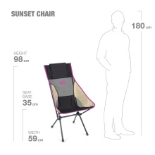 Helinox Campingstuhl Sunset Chair (hohe Rückenlehne, neue verstellbare Kopfstütze) schwarz/khaki/violett